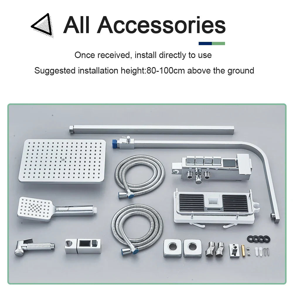 DecorBites™ Digital Display Shower System with Thermostatic Control and Tub Spout