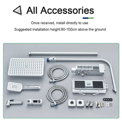 DecorBites™ Digital Display Shower System with Thermostatic Control and Tub Spout