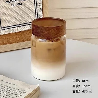 DecorBites™ Glass Tea Cup with Lid: High Temp Resistant & Sealed Coffee Cup