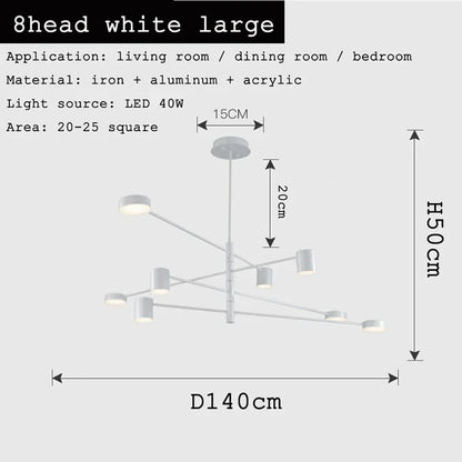 DecorBites™ Black Gold White LED Chandelier: Stylish Nordic Loft Lamp for Livingroom & Bedroom