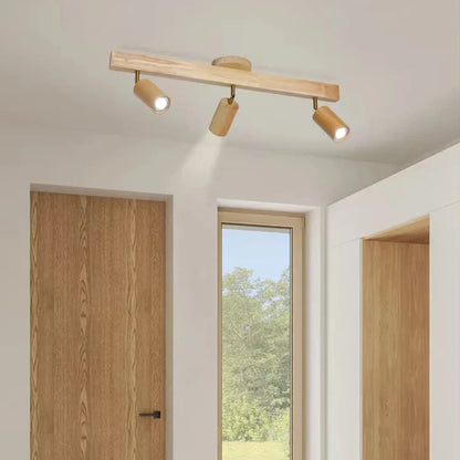 DecorBites™ LED Ceiling Lamp: Modern Wood Design with Spotlight for Various Spaces