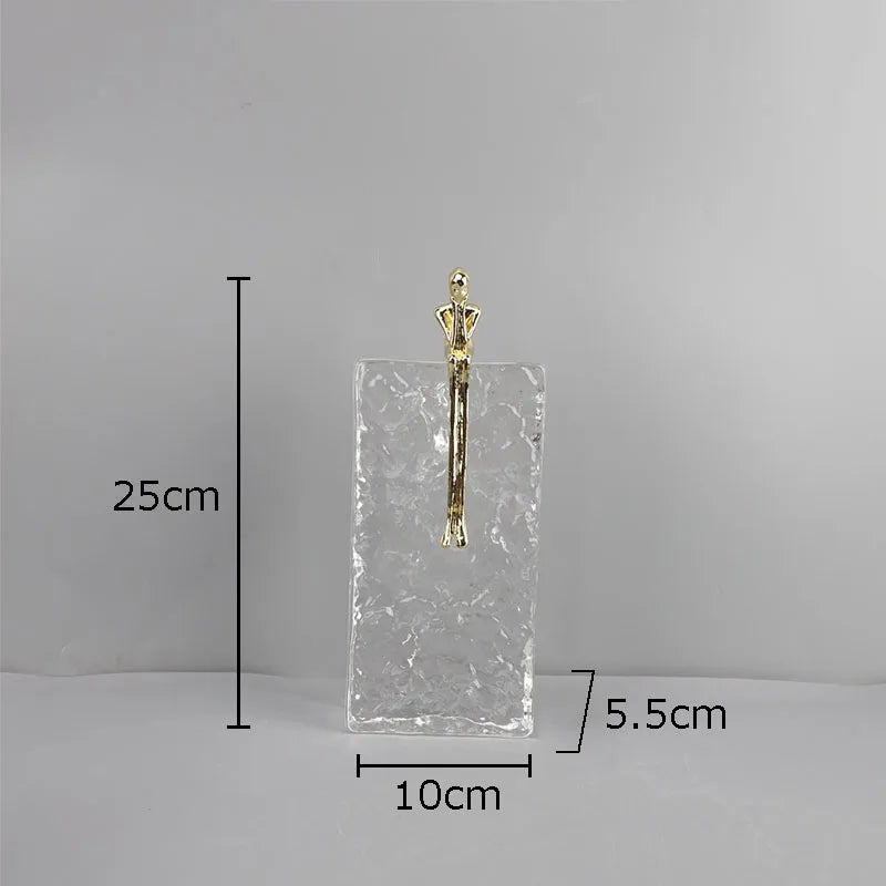DecorBites™ Golden Thinker Ice Crystal Sculpture: Abstract Figure on Crystal Base