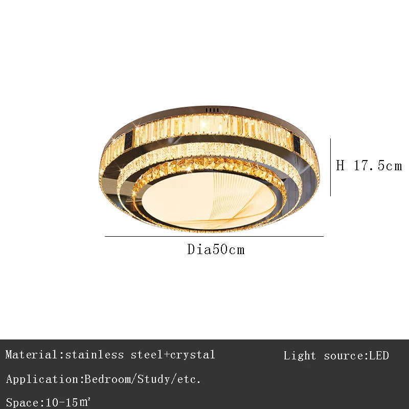 Gold Modern Crystal Ceiling Light