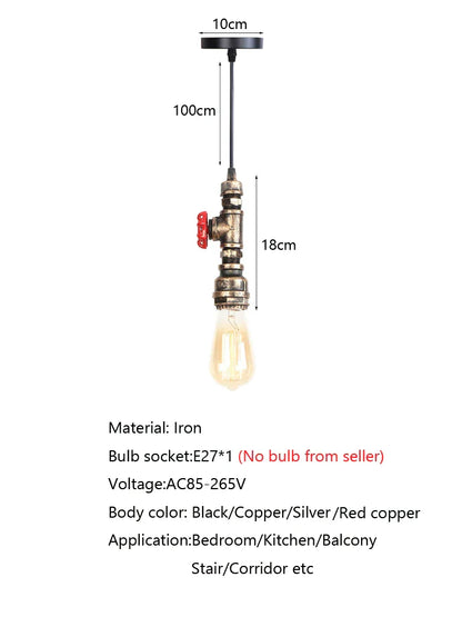 DecorBites™ Industrial Water Pipe Chandelier for Home Bar Kitchen Restaurant Pendant Lamp