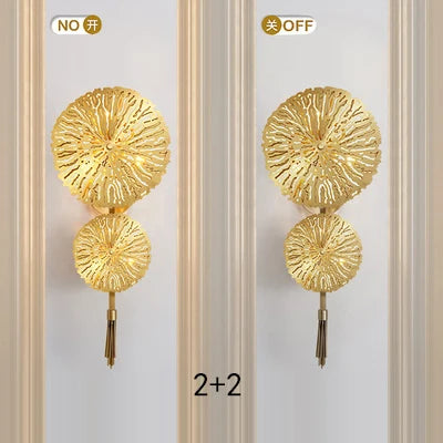 Aplique de pared con marco de cobre de la Flor de Oro™ Decorbites para iluminación de comedor de hotel
