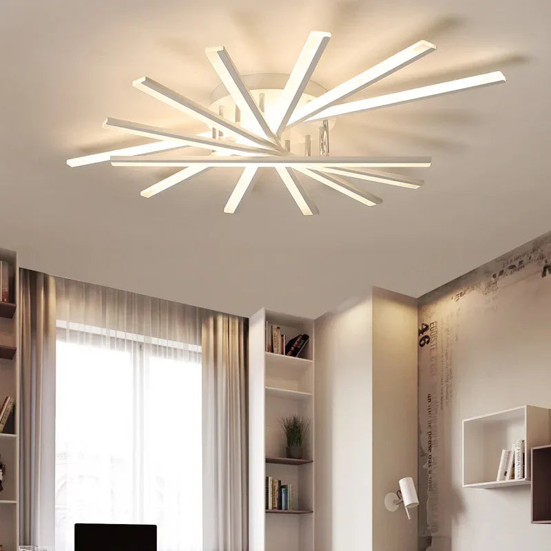 DecorBites™ LED Chandelier Fan Lampshade for Living Room Bedroom Dining Study Aluminum Ceiling Lamp