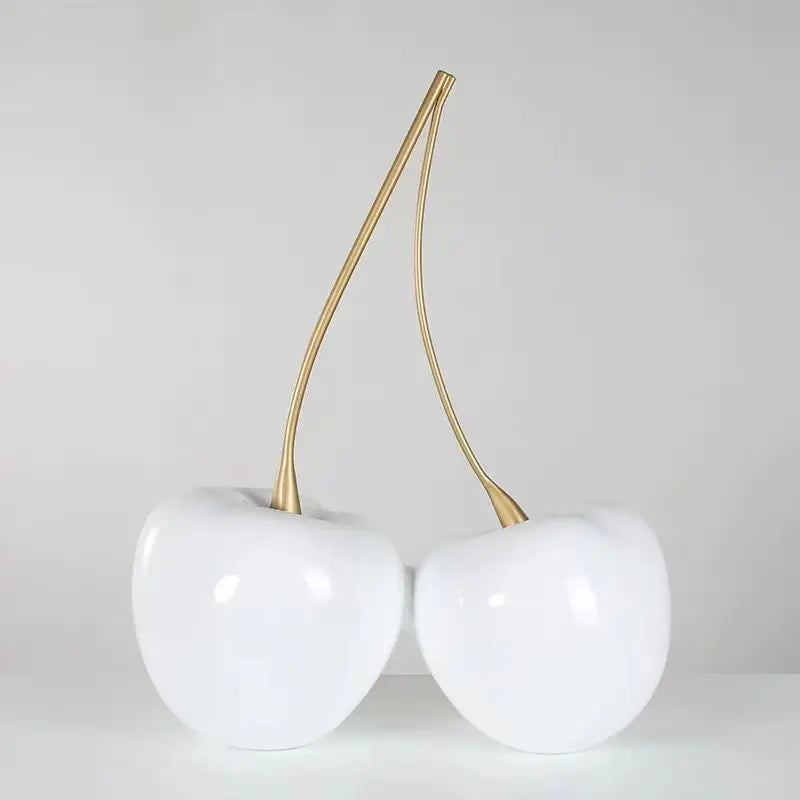 DecorBites™ Cherry Figurine: Resin Golden Cherry Statue Home Decor Accessory