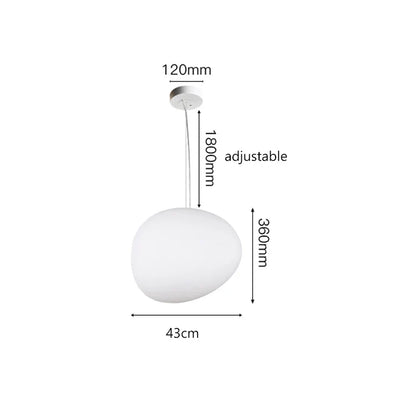 DecorBites™ Gregg Pendant Lamp: White Bubble Glass Italian Design for Home, Kitchen, Restaurant