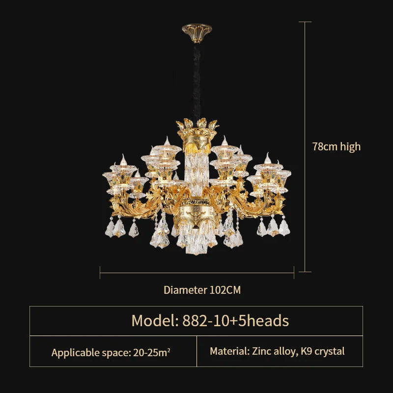 DecorBites™ Crystal Chandelier: Modern, Simple Luxury Lighting for Living Room, Restaurant, Home