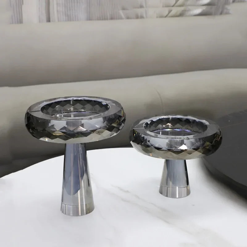 ديكوربايتس™ صينية تخزين مجوهرات زجاجية هندسية للفاكهة، صينية ديكور منزلي