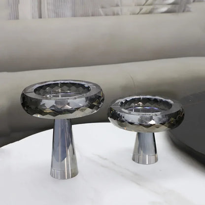 ديكوربايتس™ صينية تخزين مجوهرات زجاجية هندسية للفاكهة، صينية ديكور منزلي