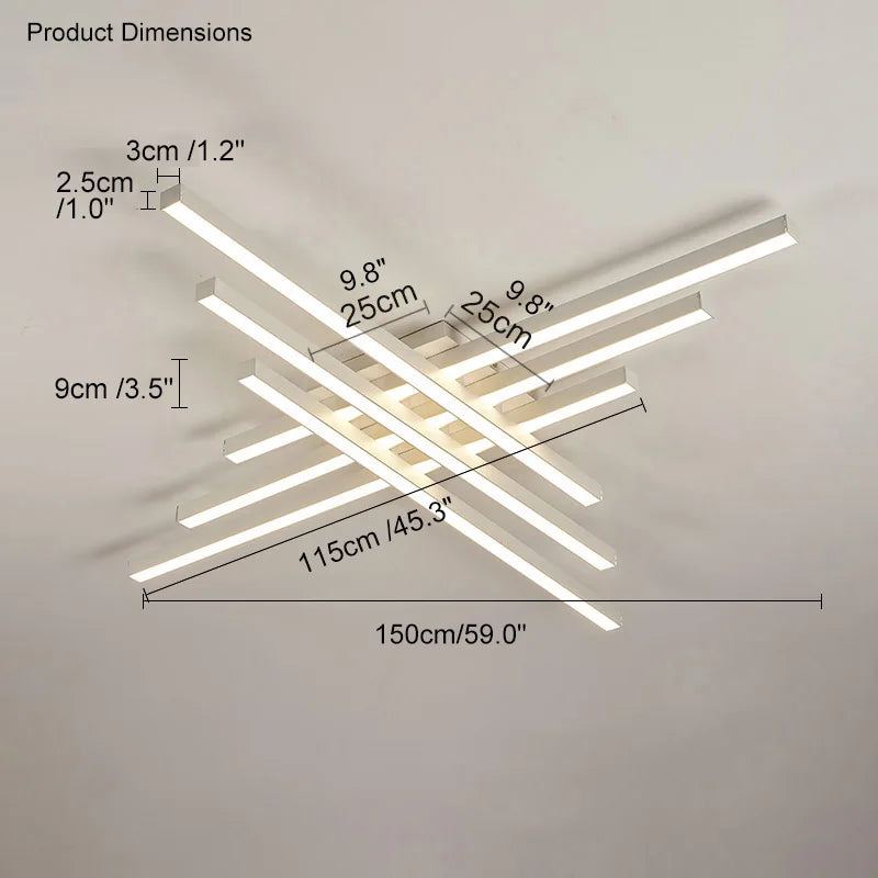 DecorBites™ Black Chandelier LED Ceiling Lamp for Master Bedroom Living Room Energy Saving Light