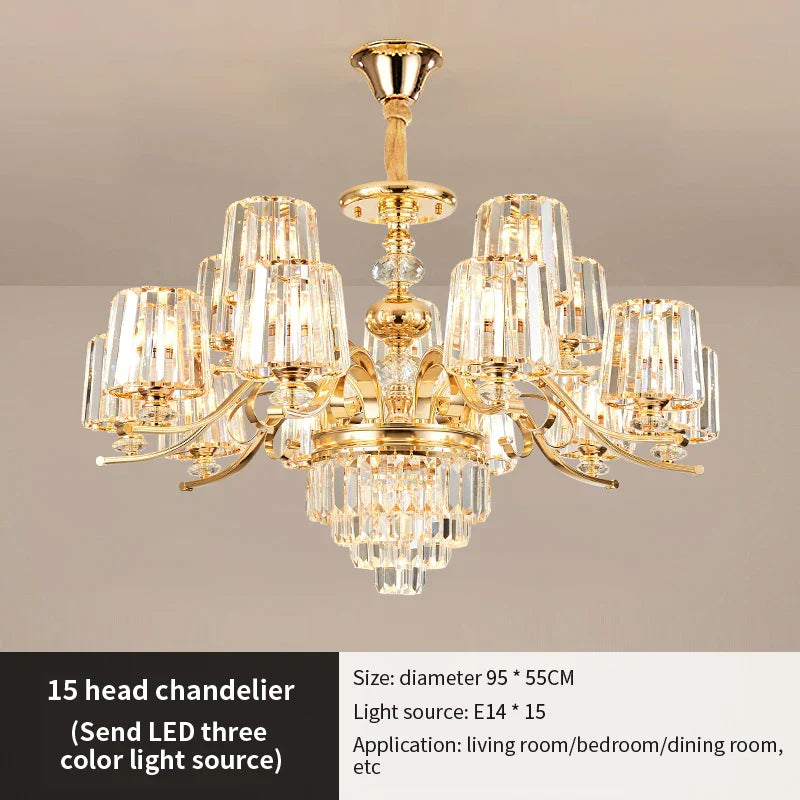 DecorBites™ Elegant Crystal Chandelier for Living and Dining Room Lighting