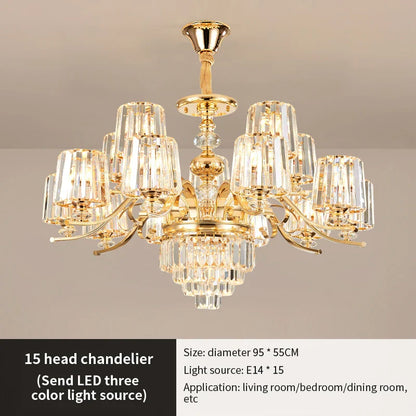 DecorBites™ Elegant Crystal Chandelier for Living and Dining Room Lighting