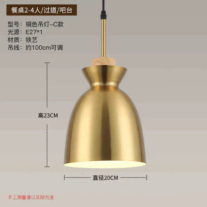 Lámpara de araña nórdica dorada DecorBites™ para cocina, dormitorio, sala de estar, estudio, loft, pasillo