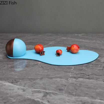 ديكور بايتس™ - زخارف سائلة زرقاء - أعمال يدوية تجريدية - منحوتات مكتبية - ديكور غرفة