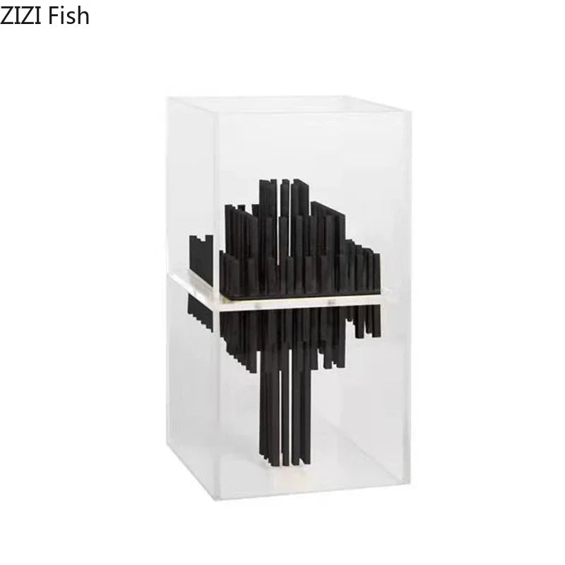DecorBites™ Acrylic Geometric Display Box Desk Ornament Metal Sculpture Room Decor
