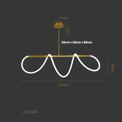 DecorBites™ Lines Chandelier: Modern Designer Lighting for Living Room, Dining, and Bar