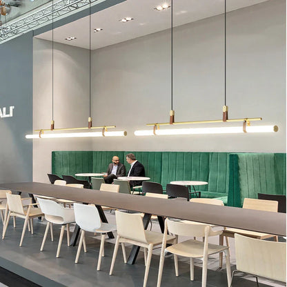 DecorBites™ Glass Belt Chandelier: Modern Indoor Restaurant & Office LED Light