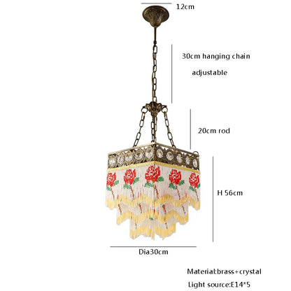 DecorBites™ French Brass Crystal Chandelier - Classic European Hanging Lamps for Living Room & Bedroom