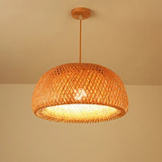 Hand-Knitted Japanese Style Bamboo Weave Pendant Light