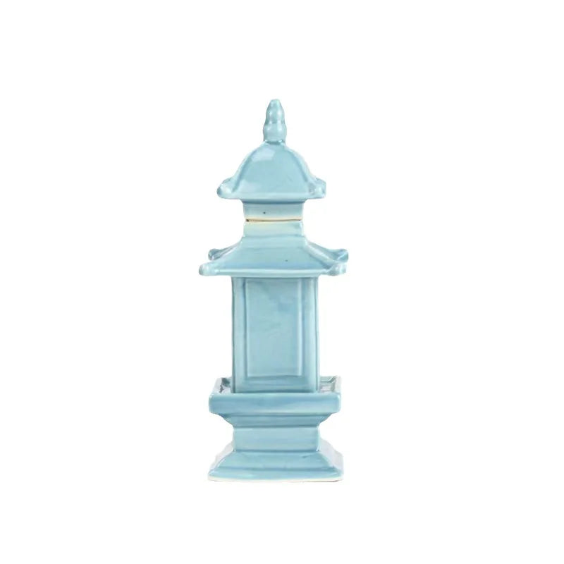 DecorBites™ Blue and White Porcelain Layered Tower Vases