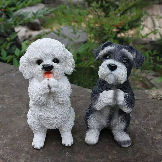 DecorBites™ Dog Sculpture for Home Decor - Lifelike Resin Pup Figurine Craft