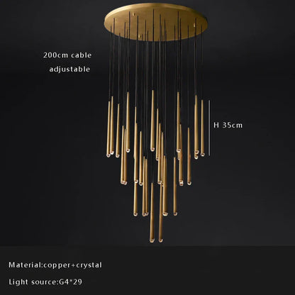 Lámpara de techo DecorBites™ con forma de gota de agua de cristal para una decoración clásica de sala de estar.