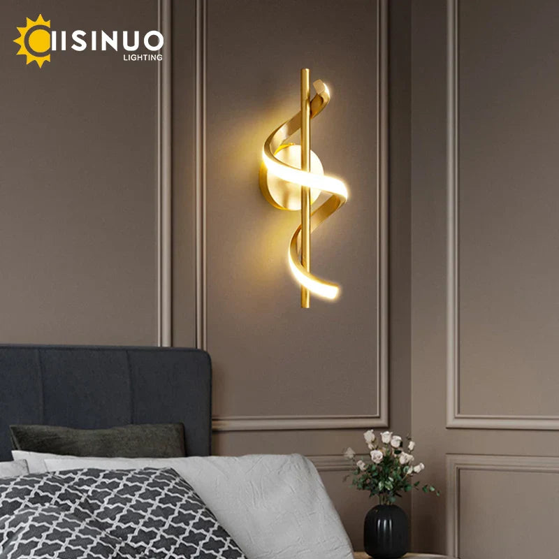 DecorBites™ Gold Copper LED Wall Sconce for Bedroom Living Room Hallway
