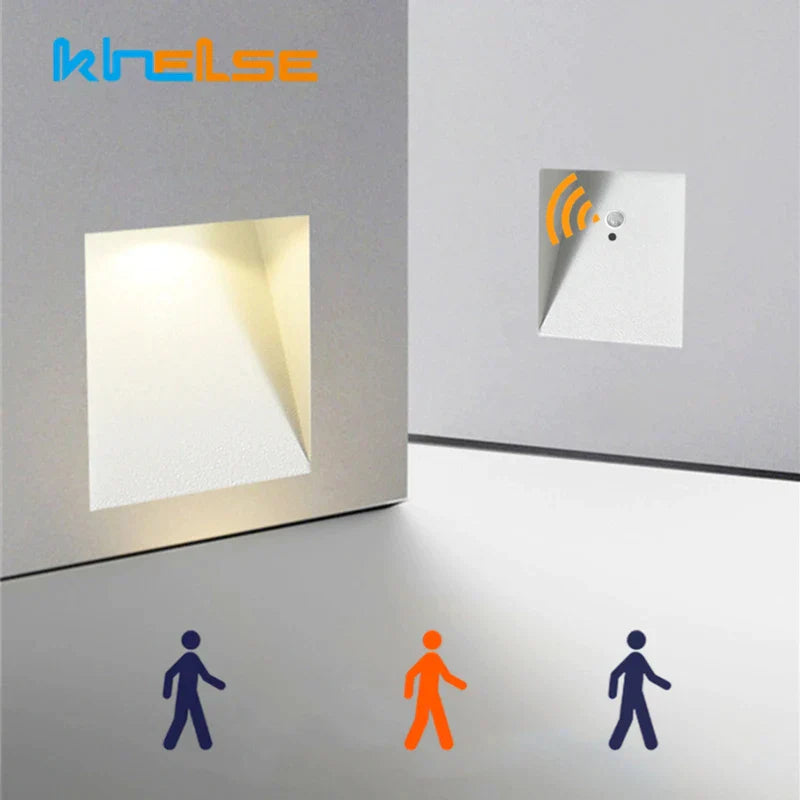 DecorBites™ LED Motion Sensor Wall Lamp 3W: Indoor/Outdoor Corner Decor Light Fixture