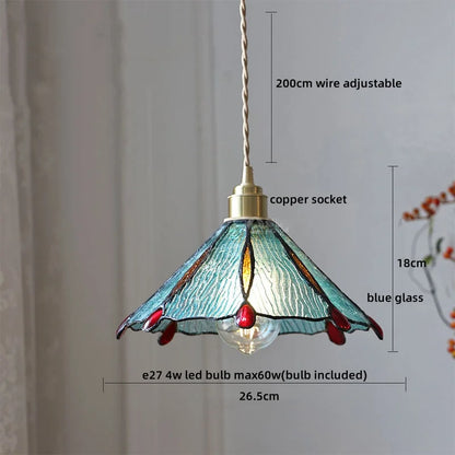 DecorBites™ Glass Copper LED Pendant Lamp for Dining Room, Nordic Modern Hanging Light Fixtures