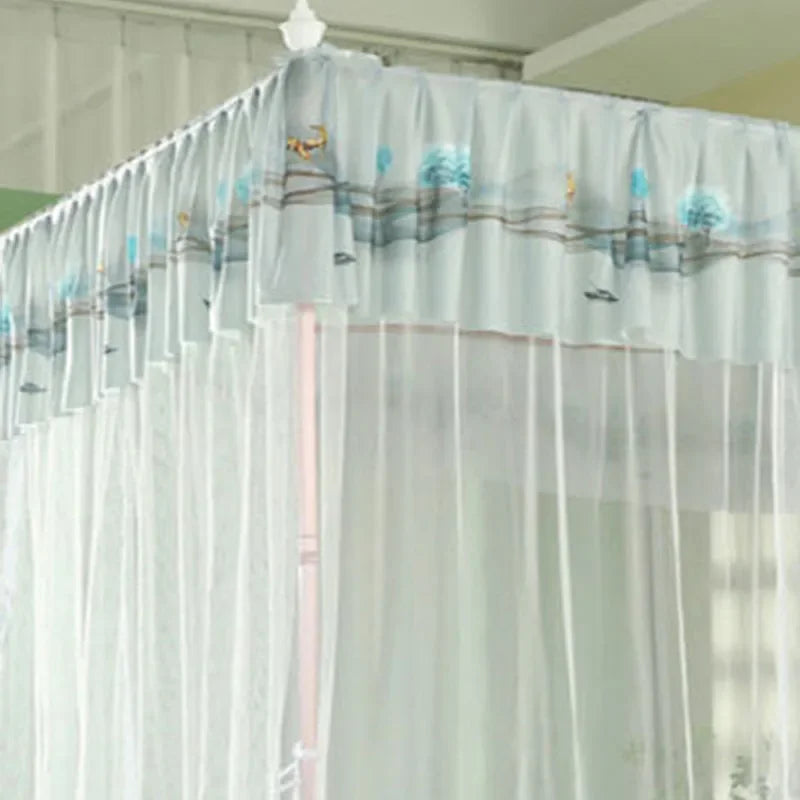 DecorBites™ Large Space Mosquito Net with Bracket. Encrypt Mesh, Insect-Proof Bed Curtain for Household.
