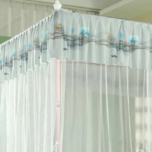 DecorBites™ Large Space Mosquito Net with Bracket. Encrypt Mesh, Insect-Proof Bed Curtain for Household.