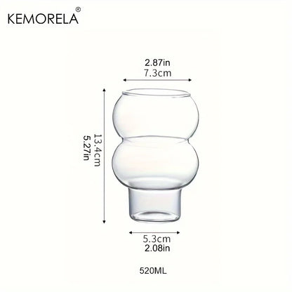 DecorBites™ 520ml Gourd Shaped Glass Cup Set - Versatile Drinkware for Coffee, Tea, and More