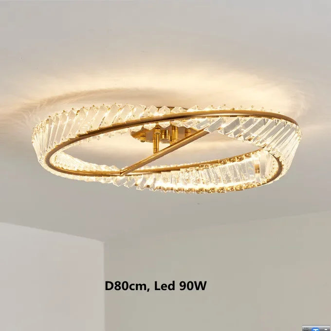 DecorBites™ Gold Metal LED Dimmable Ceiling Light with K9 Crystals