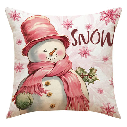 DecorBites™ Christmas Pillowcase: Santa Claus Snowman Print for Living Room Sofa Decor