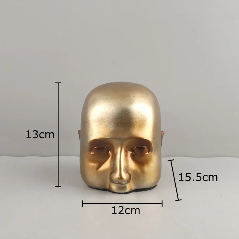 DecorBites™ Abstract Resin Sculpture Ornament | Modern Golden Character Desk Decoration