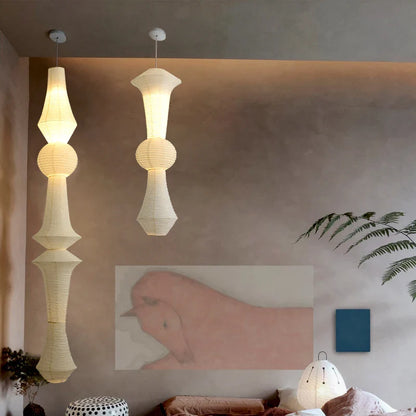 Nordic Wabi-Sabi Rice Paper Pendant Light