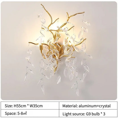 DecorBites™ Gold Crystal Chandeliers for Dining Room Branch Hanging Lamp Large Lighting