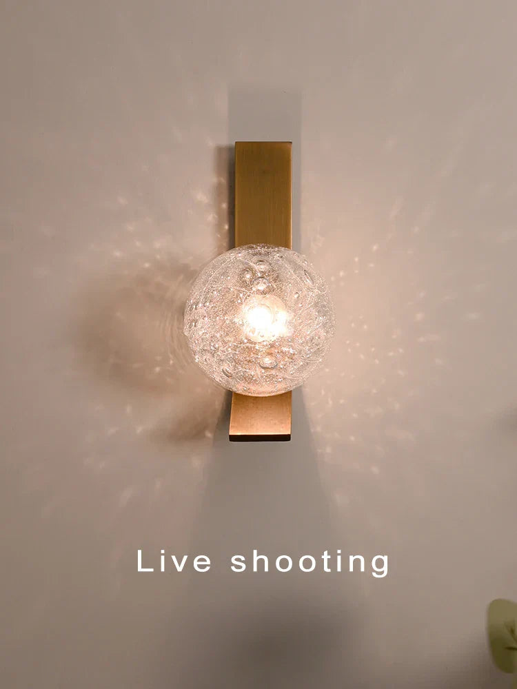 DecorBites™ Bronze Bubble Glass Wall Sconce Lamps for Bedroom Bathroom Decor