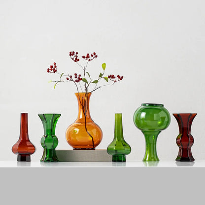 DecorBites™ Green Glass Geometry Vase Hydroponics Terrarium Home Decoration Accessory