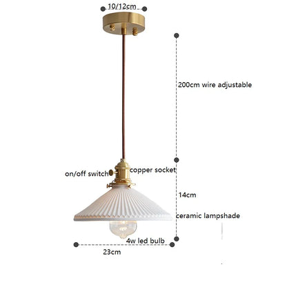 DecorBites™ Ceramic LED Pendant Lights - Japanese Style, Nordic Modern Hanging Light