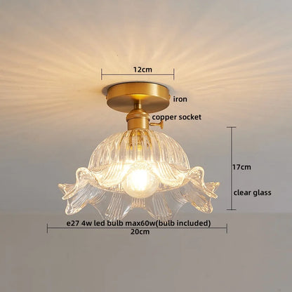 DecorBites™ Glass Copper LED Ceiling Light - Simple Art Decorative Chandelier