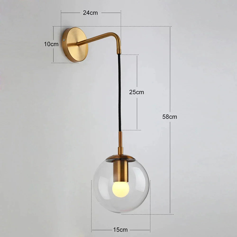 Lámpara de techo colgante de bola de cristal DecorBites™: Iluminación moderna de arte nórdico para comedor y loft