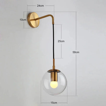 Lámpara de techo colgante de bola de cristal DecorBites™: Iluminación moderna de arte nórdico para comedor y loft