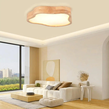 DecorBites™ Cloud Shape Wooden LED Ceiling Light for Modern Nordic Home Living Room Surface Fixture