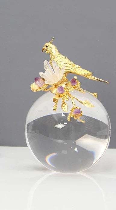DecorBites™ Golden Bird Brass Sculpture Modern Home Decor Artwork Statue