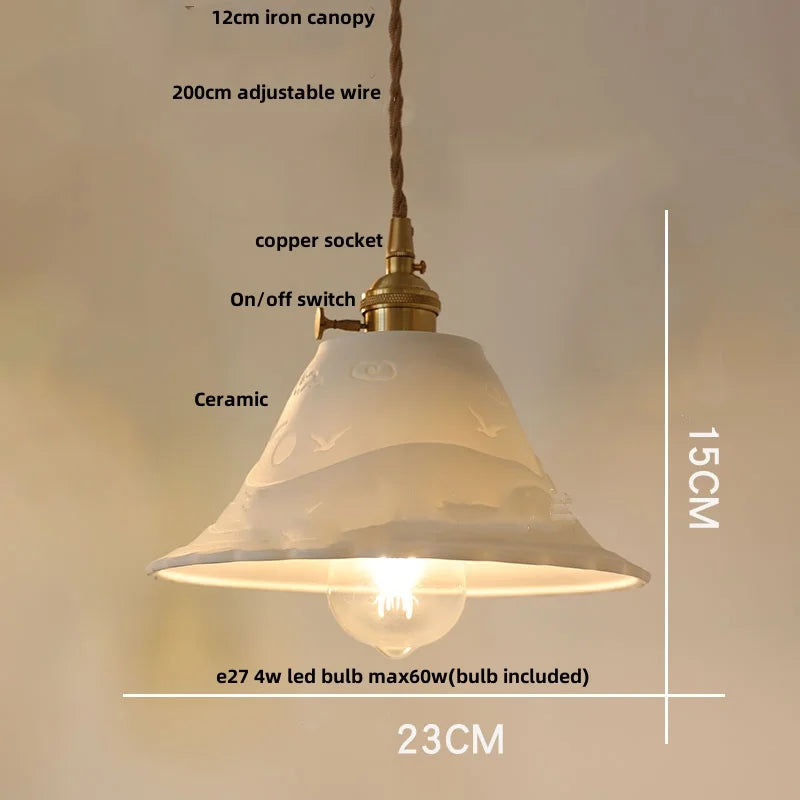 Amber Glass Wall Lamp Vintage Copper E27