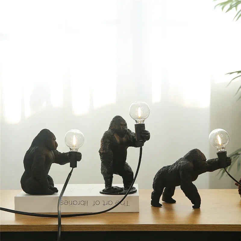 DecorBites™ King Kong Resin Night Light: Customizable LED Table Lamp for Modern Living Spaces