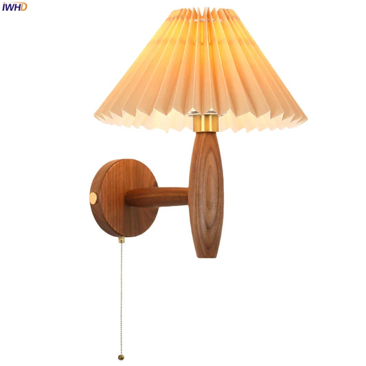 DecorBites™ Khaki PVC LED Wall Light | Loft Living Room Decor | Vintage Walnut Wood Design
